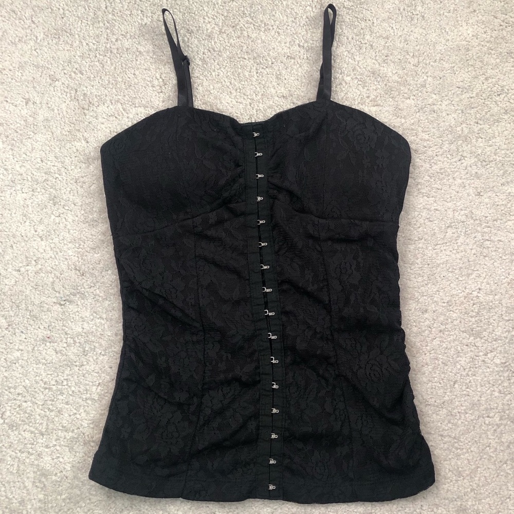 Black Lace Hook & Eye Corset